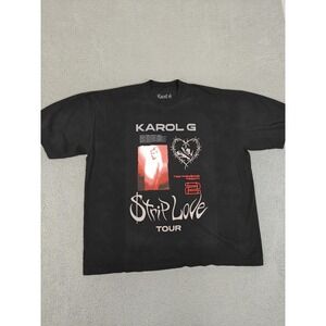 Karol G Shirt Mens 2XL Black Strip Love Tour‎ 2022 Concert Tee Heavyweight USA
